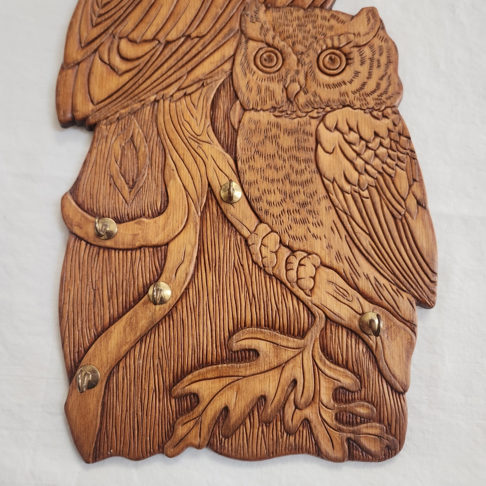 Wooden Owl Key Holder  Wall Decor - Picture 5 of 8